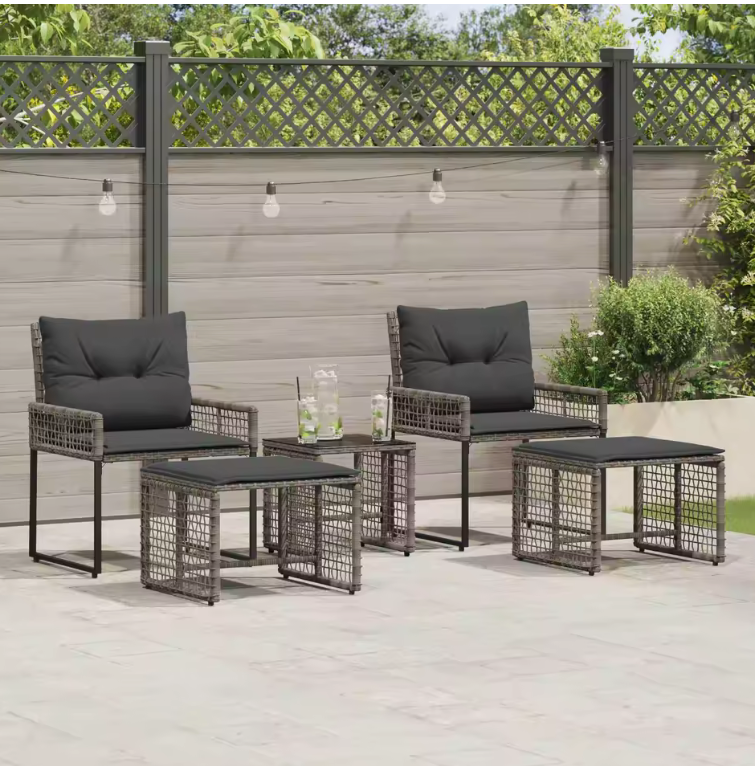 sklum es Salon de Jardin Moderne en Polyrotin et Bois d’Acacia