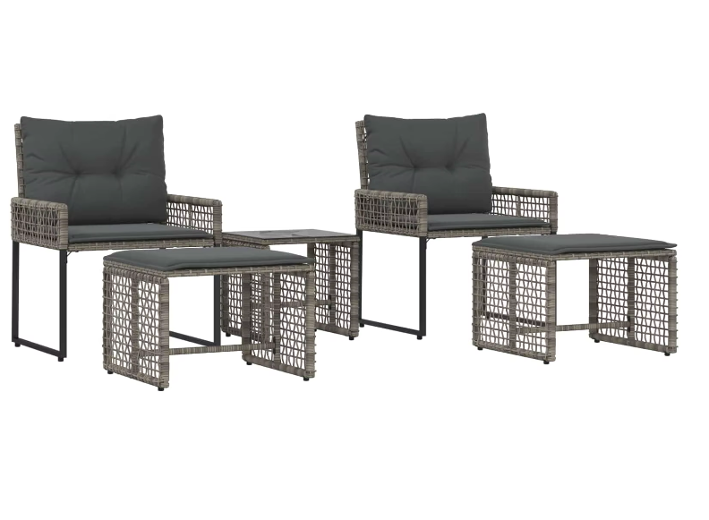 sklum es Salon de Jardin Moderne en Polyrotin et Bois d’Acacia