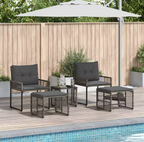 sklum es Salon de Jardin Moderne en Polyrotin et Bois d’Acacia