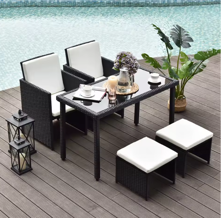 sklum es Salon de Jardin d’Angle avec Table à Manger