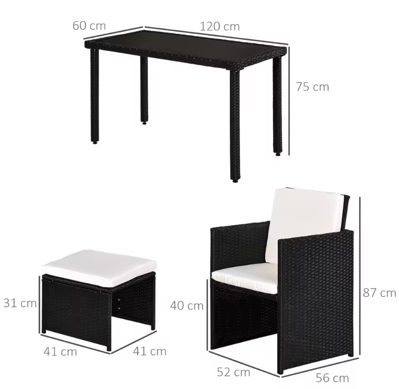 sklum es Salon de Jardin d’Angle avec Table à Manger